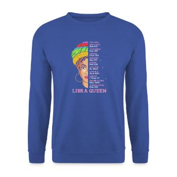 Sternzeichen Waage - Unisex Pullover - Royalblau - Vorne - Alina (178cm) & Michal (187cm)
