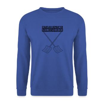 Pelle à neige - testée approuvée par l'État - Sweat-shirt Unisexe - bleu royal - Devant - Alina (178cm) & Michal (187cm)