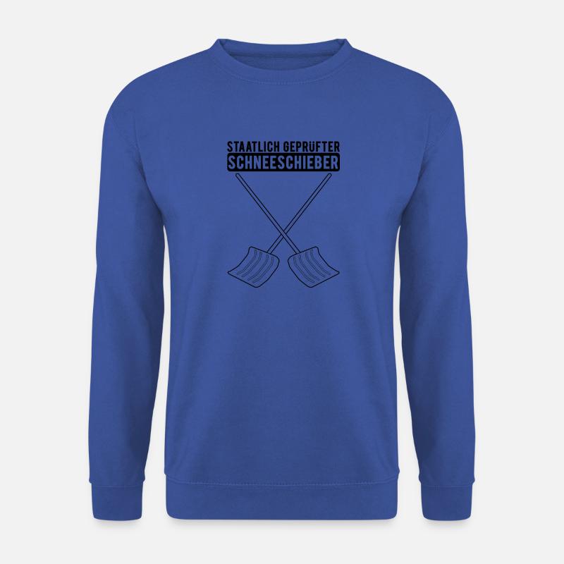 Schneeschieber - staatlich geprüft getestet - Unisex Pullover - Royalblau