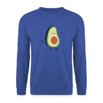 HAPPY AVOCADO - Unisex Sweatshirt - royal blue - Front - Alina (178cm) & Michal (187cm)