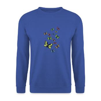 Schmetterlinge - Unisex Pullover - Royalblau - Vorne - Alina (178cm) & Michal (187cm)