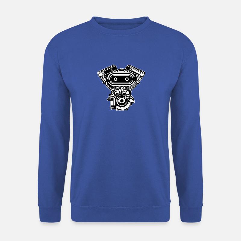 Motorcycle Engine / Engine 02_black - Unisex Sweatshirt - royal blue