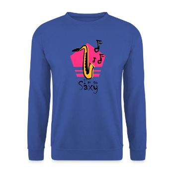 Saxophone Saxophone musique instrument cadeau idée - Sweat-shirt Unisexe - bleu royal - Devant - Alina (178cm) & Michal (187cm)
