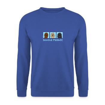 Doodle Friends - Unisex Pullover - Royalblau - Vorne - Alina (178cm) & Michal (187cm)
