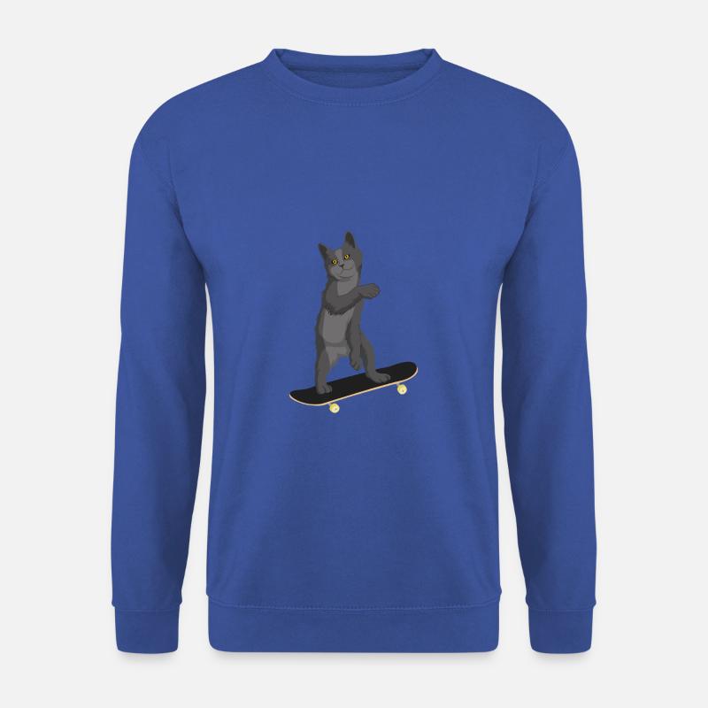 Katze auf einem Skateboard | Katzen | Skater, sk8 - Unisex Pullover - Royalblau