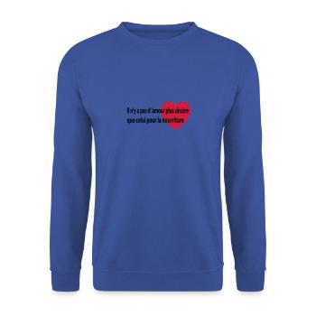amour sincere nourriture - Sweat-shirt Unisexe - bleu royal - Devant - Alina (178cm) & Michal (187cm)