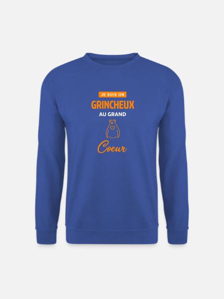 Orange Heart auf Schwarz - Unisex Pullover - Royalblau