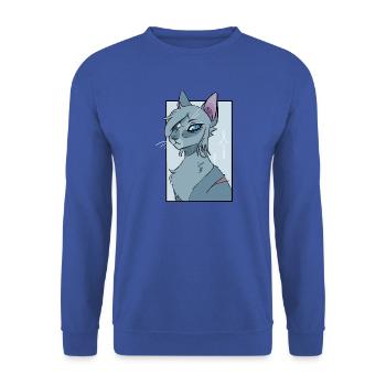 (Warrior) Cat inspired design - Unisex Pullover - Royalblau - Vorne - Alina (178cm) & Michal (187cm)