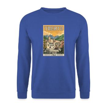 Erleben Sie die Alpenstadt Trient in Italien - Unisex Pullover - Royalblau - Vorne - Alina (178cm) & Michal (187cm)
