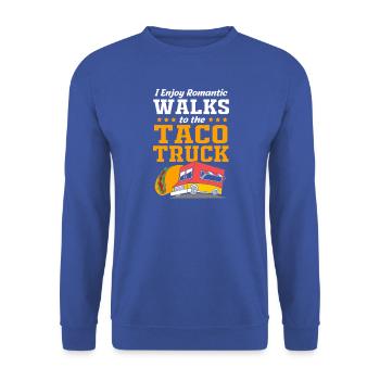 Imbiss Food Truck - Unisex Pullover - Royalblau - Vorne - Alina (178cm) & Michal (187cm)