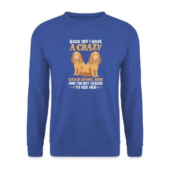 Cocker Spaniel Mama Hundemama - Unisex Pullover - Royalblau - Vorne - Alina (178cm) & Michal (187cm)