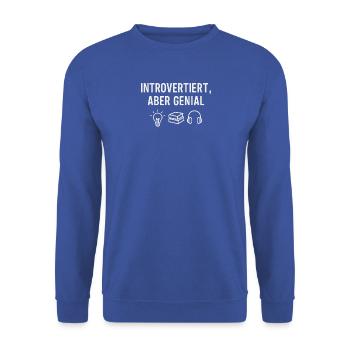 Introverti et brillant – Édition Icône - Sweat-shirt Unisexe - bleu royal - Devant - Alina (178cm) & Michal (187cm)