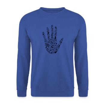 Main végétalienne - Vegan VipeZ - Sweat-shirt Unisexe - bleu royal - Devant - Alina (178cm) & Michal (187cm)