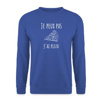 Je peux pas j'ai pizza. - Sweat-shirt Unisexe - bleu royal - Devant - Alina (178cm) & Michal (187cm)