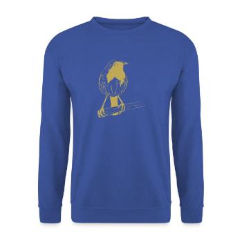 Illustrated designs with robins - Unisex Sweatshirt - royal blue - Front - Alina (178cm) & Michal (187cm)