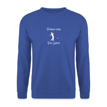 J'peux pas j'ai Golf - Sweat-shirt Unisexe - bleu royal - Devant - Alina (178cm) & Michal (187cm)