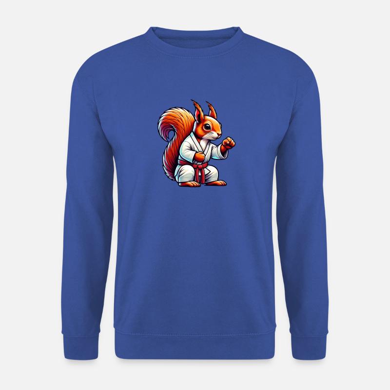 Karate Kämpfer Sport Eichhörnchen Nüsse Tierliebe - Unisex Pullover - Royalblau