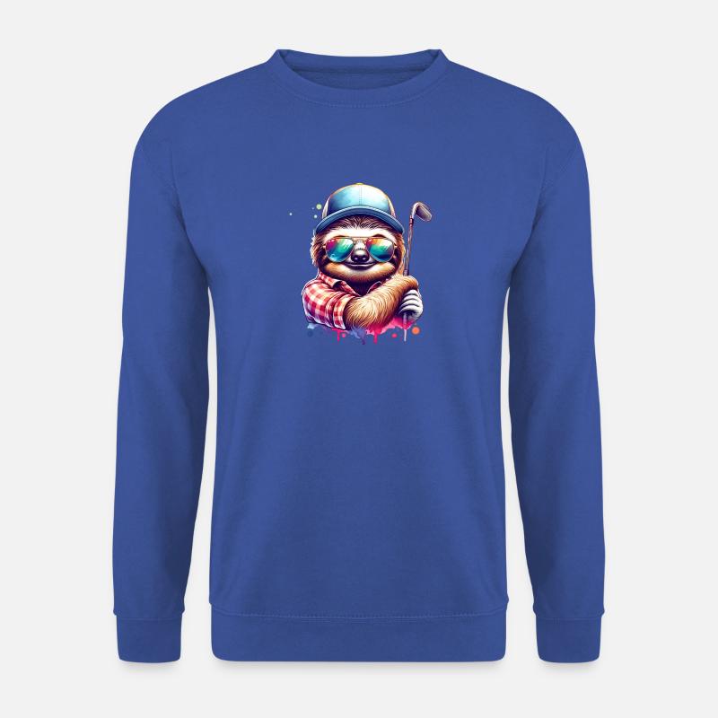 Faultier Golfspieler Golf Kurs Hunde - Unisex Pullover - Royalblau