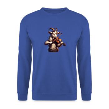 Coole Ziege Spielt Violine Auf Der Farm - Unisex Pullover - Royalblau - Vorne - Alina (178cm) & Michal (187cm)