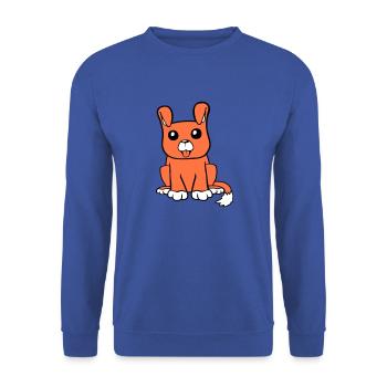 chien assis mignon petit chiot heureux animal de compagnie - Sweat-shirt Unisexe - bleu royal - Devant - Alina (178cm) & Michal (187cm)