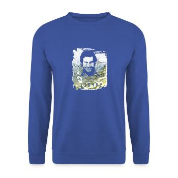 Pablo Escobar distressed - Unisex Sweatshirt - royal blue - Front - Alina (178cm) & Michal (187cm)
