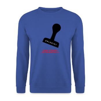 Gestempelt statt gestresst - Unisex Pullover - Royalblau - Vorne - Alina (178cm) & Michal (187cm)