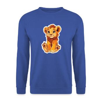 Lion - Unisex Sweatshirt - royal blue - Front - Alina (178cm) & Michal (187cm)
