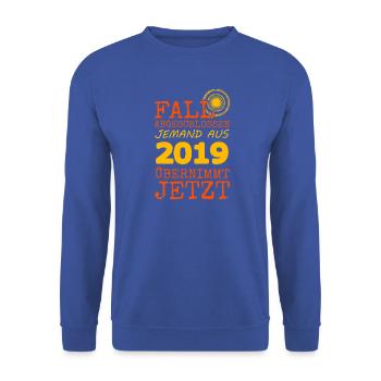 2019 2019 - Unisex Pullover - Royalblau - Vorne - Alina (178cm) & Michal (187cm)