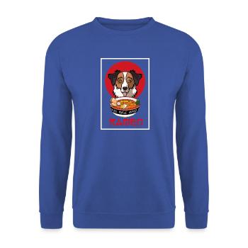Australian Shepherd Dog Ramen-Nudelschalen-Kunst - Unisex Pullover - Royalblau - Vorne - Alina (178cm) & Michal (187cm)