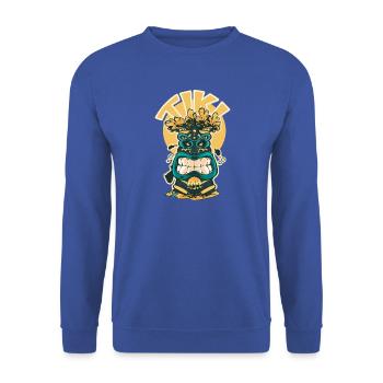 Aquatische Tiki-Maske - Unisex Pullover - Royalblau - Vorne - Alina (178cm) & Michal (187cm)