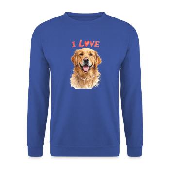  I Love Golden Retriever - Unisex Pullover - Royalblau - Vorne - Alina (178cm) & Michal (187cm)