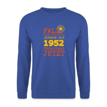 Fall 1952 - Unisex Pullover - Royalblau - Vorne - Alina (178cm) & Michal (187cm)