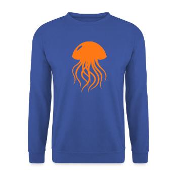 Quallen - Unisex Pullover - Royalblau - Vorne - Alina (178cm) & Michal (187cm)