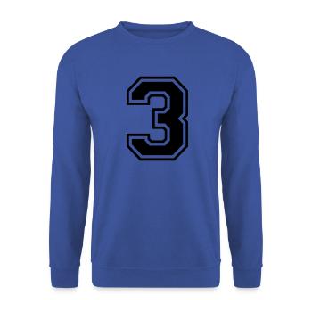 3 three number digit number back number gift - Unisex Sweatshirt - royal blue - Front - Alina (178cm) & Michal (187cm)