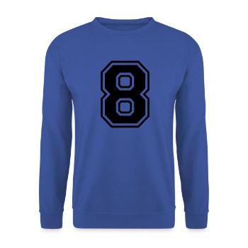 8 Numéro 8 Chiffre Numéro De Numéro de Dossier Cadeau - Sweat-shirt Unisexe - bleu royal - Devant - Alina (178cm) & Michal (187cm)
