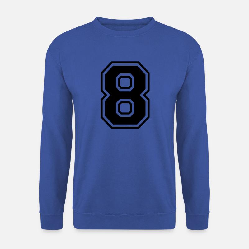 8 Nummer Acht Ziffer Zahl Rückennummer Geschenk - Unisex Pullover - Royalblau