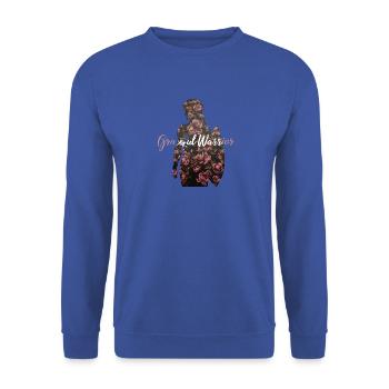 Anmutige Kriegerin Blumenhintergrund Design - Unisex Pullover - Royalblau - Vorne - Alina (178cm) & Michal (187cm)