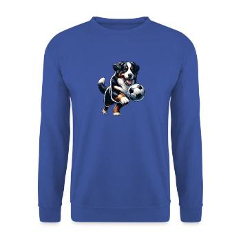 Bernhardiner Fußballspieler Champion Fan - Unisex Pullover - Royalblau - Vorne - Alina (178cm) & Michal (187cm)