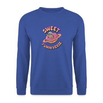 Cute Sloth Adventure in the Yumniverse - Unisex Sweatshirt - royal blue - Front - Alina (178cm) & Michal (187cm)