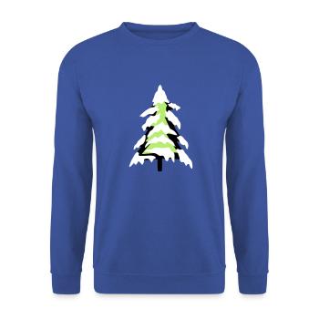 schnee kalt weihnachtsbaum tannenbaum tanne sterne - Unisex Pullover - Royalblau - Vorne - Alina (178cm) & Michal (187cm)