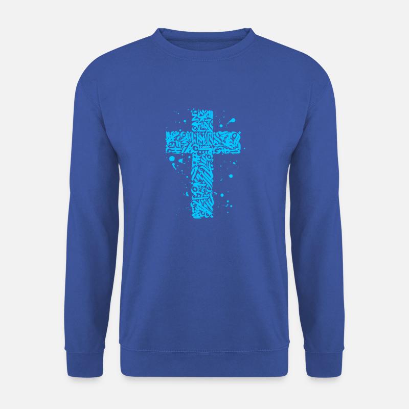 Blaues Graffiti-Kreuz - Unisex Pullover - Royalblau