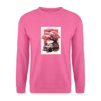Vintage Sakura Cherry Blossom Tree Car - Sweat-shirt Unisexe - rose - Devant