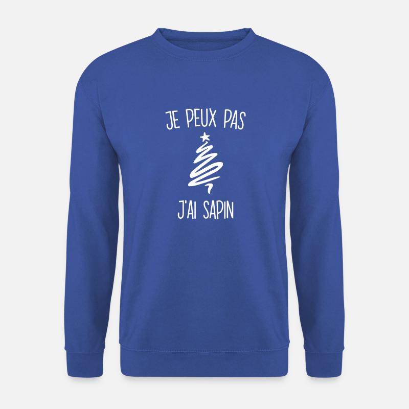 TEE SAPIN FUN | Noël Original - Sweat-shirt Unisexe - bleu royal