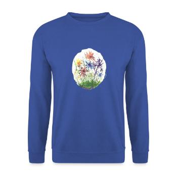 Flowers akvarell - Unisex Sweatshirt - royal blue - Front - Alina (178cm) & Michal (187cm)
