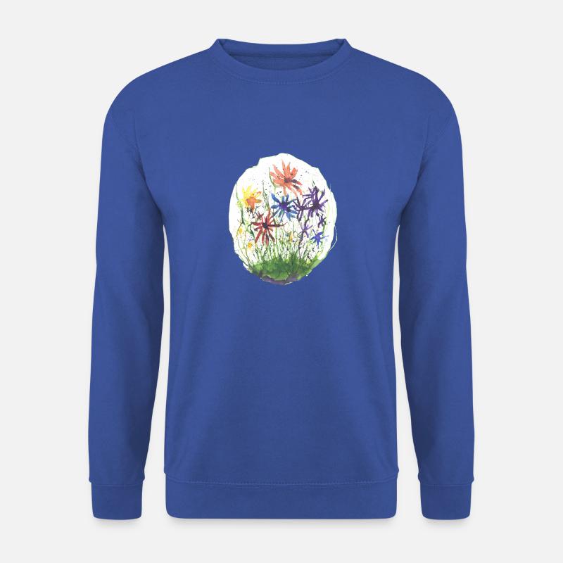 Blumen akvarell - Unisex Pullover - Royalblau