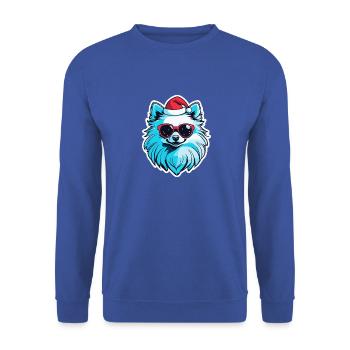Illustration de Noël poméranien - Sweat-shirt Unisexe - bleu royal - Devant - Alina (178cm) & Michal (187cm)