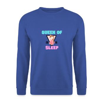 Queen of Sleep - Unisex Pullover - Royalblau - Vorne - Alina (178cm) & Michal (187cm)