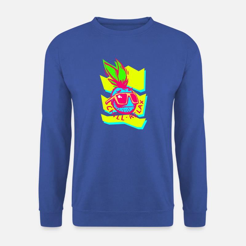 Neon Ananas Chill Relax Grafik - Unisex Pullover - Royalblau