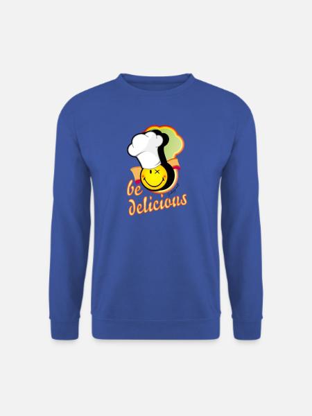 fröhliches Smiley mit großer Kochmütze - Unisex Pullover - Royalblau