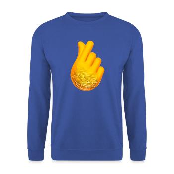 ANOW - Unisex Pullover - Royalblau - Vorne - Alina (178cm) & Michal (187cm)